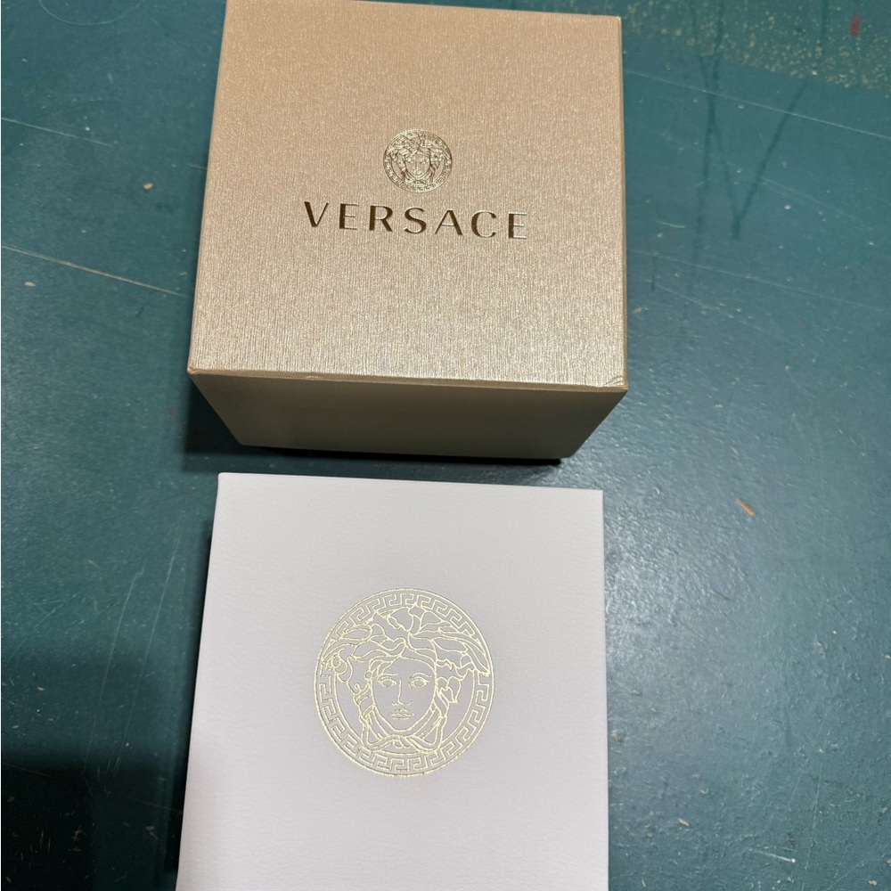 Versace Gold and White Watch Gift Box